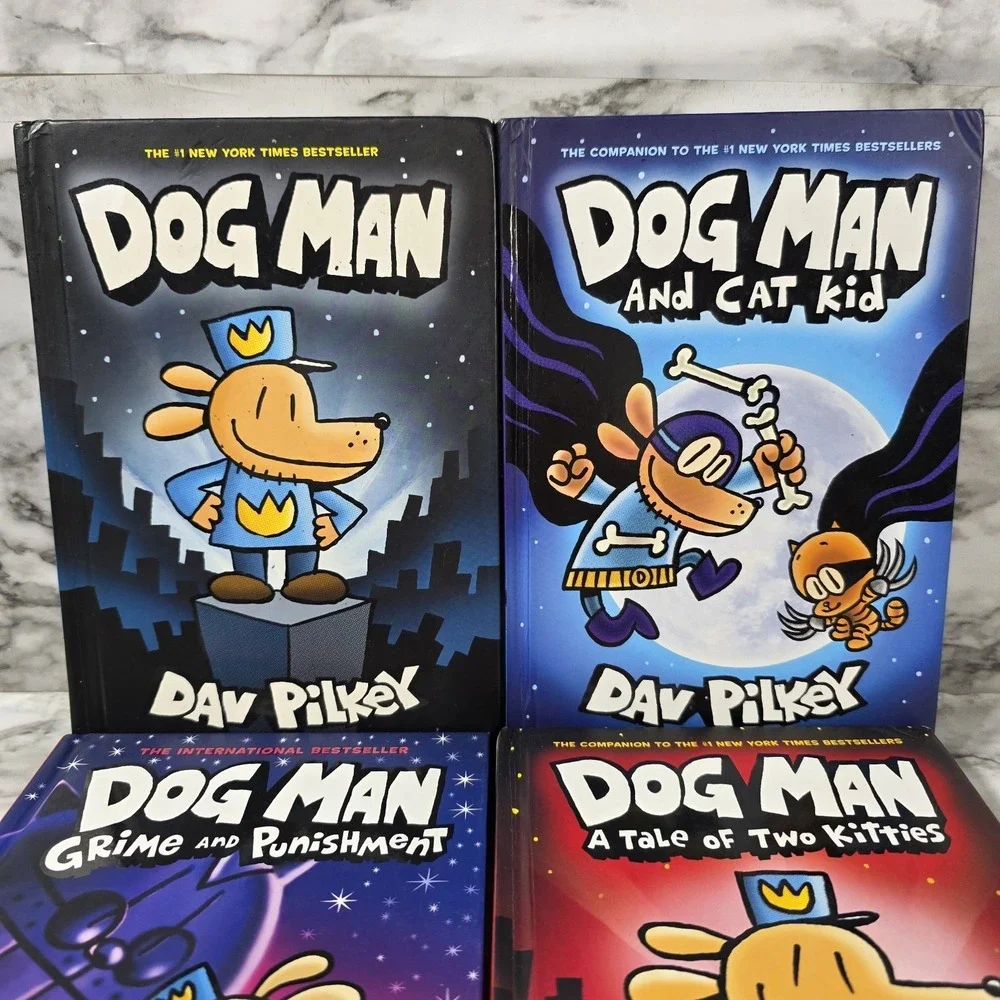 Dog Man Books Lot of 6 Hardcover Dav Pilkey Graphic Novels Pre-Owned Scholastic